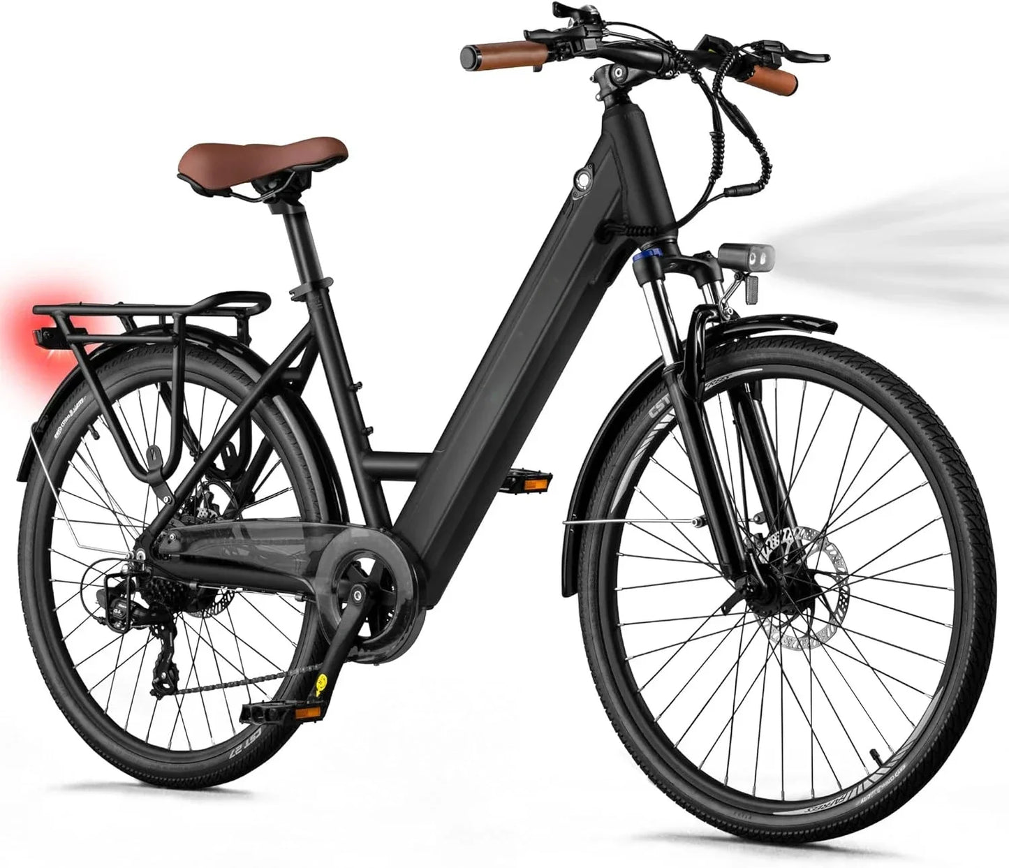 Electric Bike for Adults - 468Wh Removable Battery, 26 inch Step Thru Electric Bicycle, Peak 750W Brushless Motor Ebike, E-Bikes