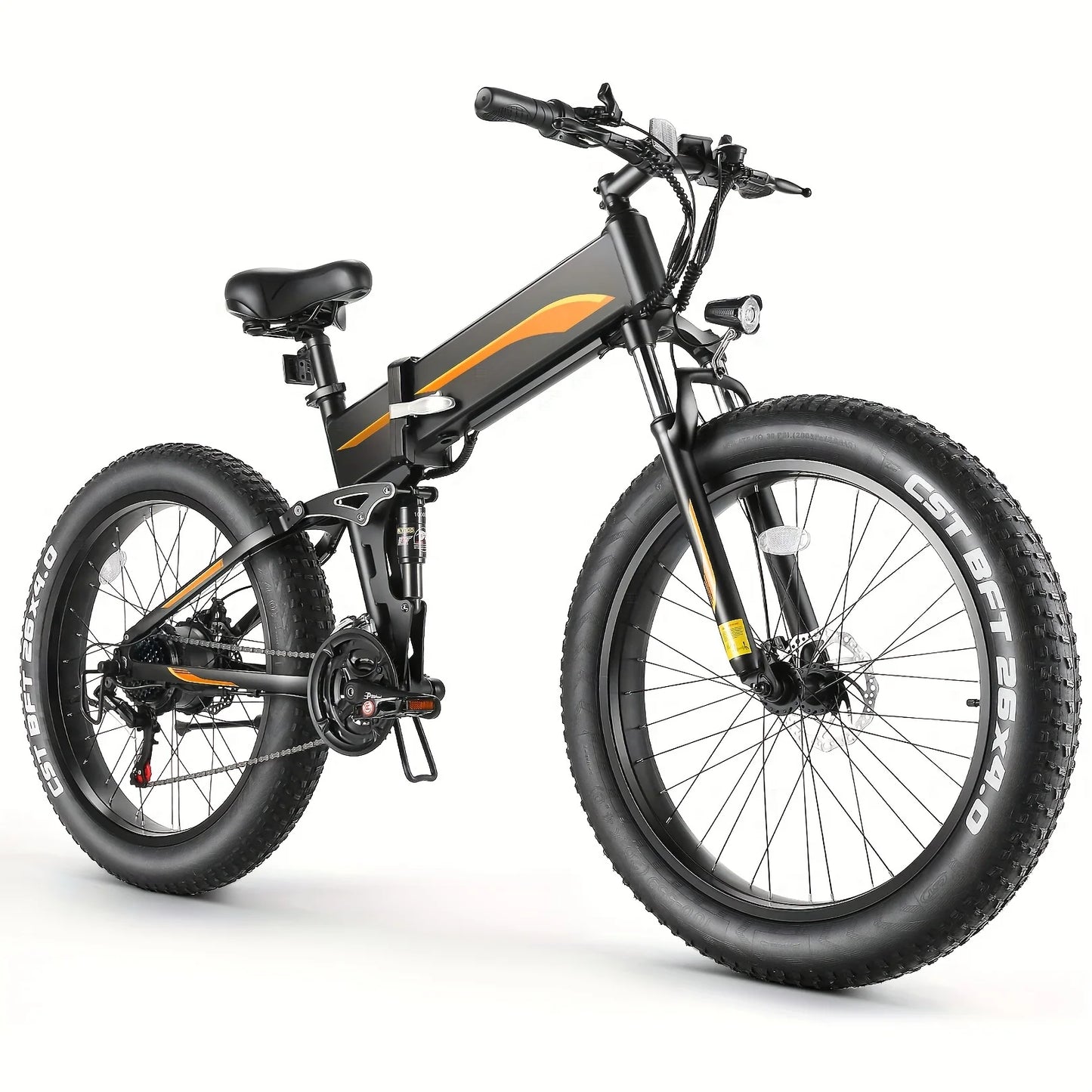26" x 4.0 Fat Tire Ebike for Adult with HIgh Speed 500W Brushless Motor, 48V 10Ah Foldable Electric Bicycles, 20MPH EBike