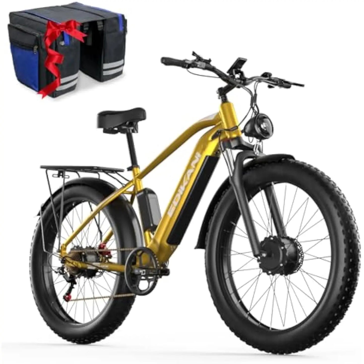 Electric Bike for Adult, Peak 3000W 36MPH Dual Motors Ebike for Men, 19.2Ah 48V Built-in Battery E Bike, 26 Fat Tire E Bicycle