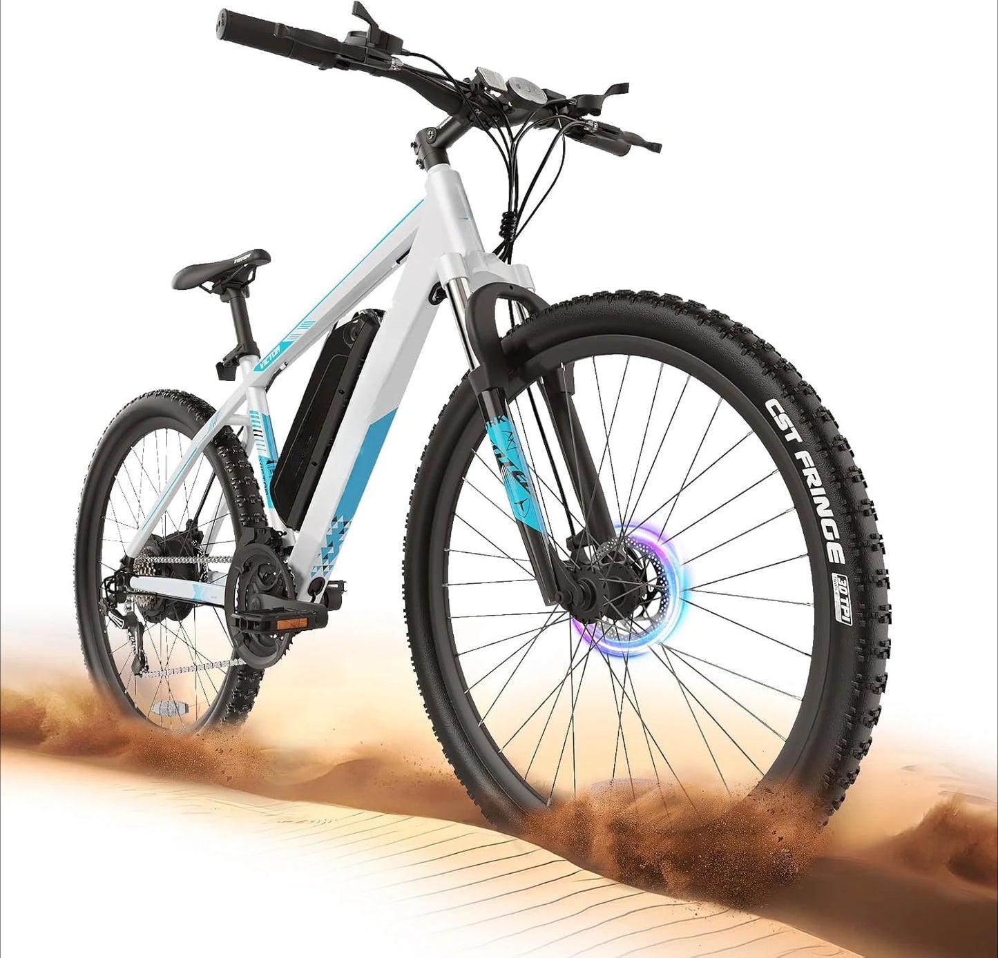 Electric Bike-26 Electric Mountain Bike-Peak 750W Brushless Motor 20MPH 40 Miles-Lightweight E Bike 46lb Aluminum Frame