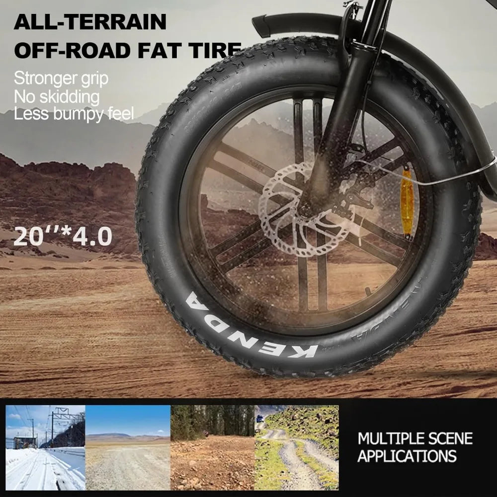 Moped Style 1500W/2000W Electric Bike,48V15.6ah/18.2ah/ (874Wh) Larger Battery, 20'' Fat Tire Electric Bike for Adults