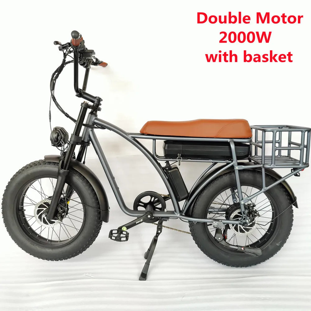 Dropshipping US Stock Smlro E5 Plus Electric Bicycle Fat Bike 48V 2000W Double Motor 18AH Battery Electric Snow Mountain Ebike