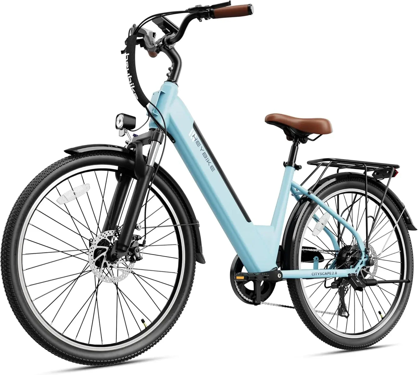 26" Electric Commuter Bike with 7-Speed and Front Suspension,Cityscape 2.0 Electric Bike for Adults with 1000W Motor Peak,