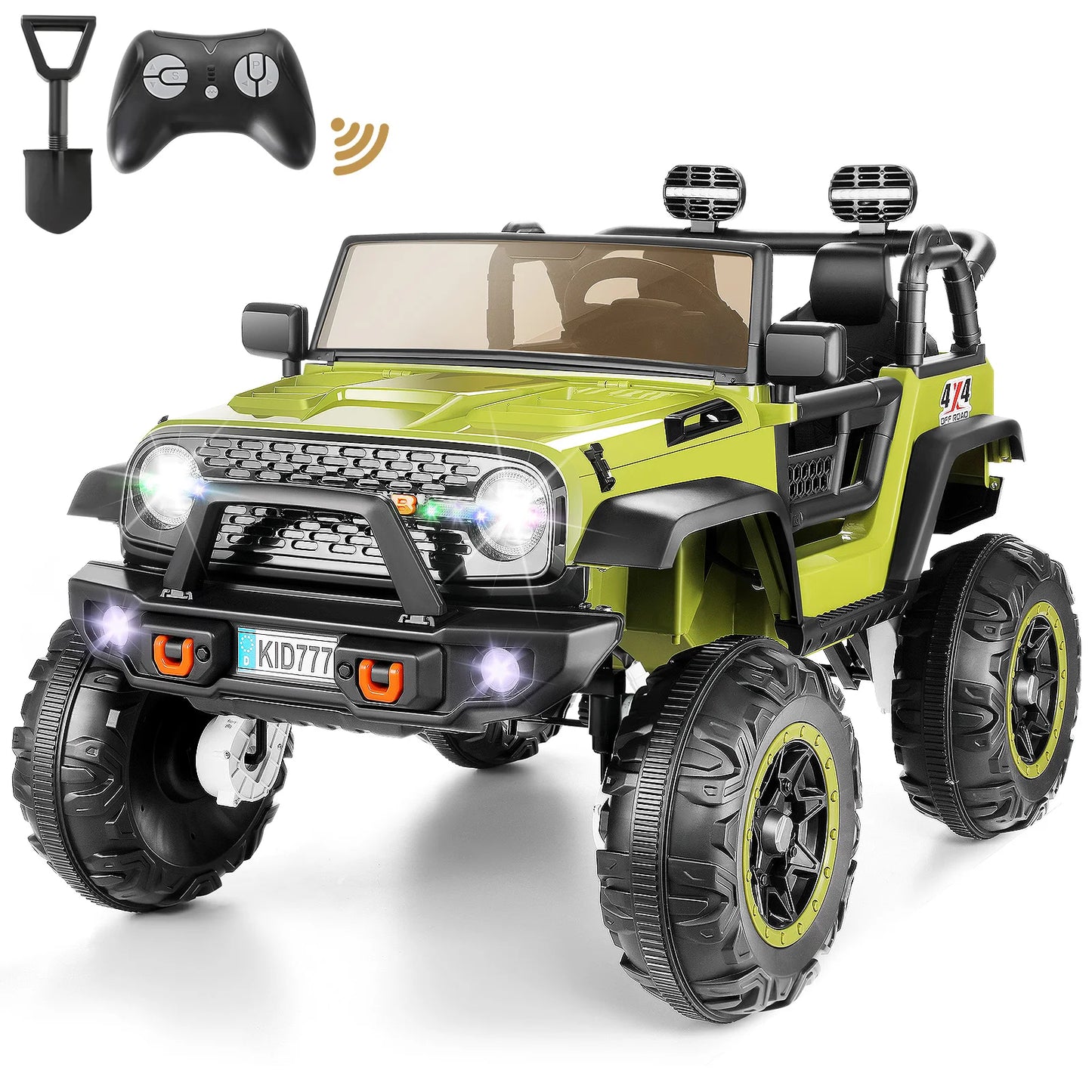 24V 2-Seater Kids Ride on Truck Electric Car 4WD/2WD Switchable 7AH Battery Powered Ride on Toy w/ 4x100W Motor, 3 Speeds,