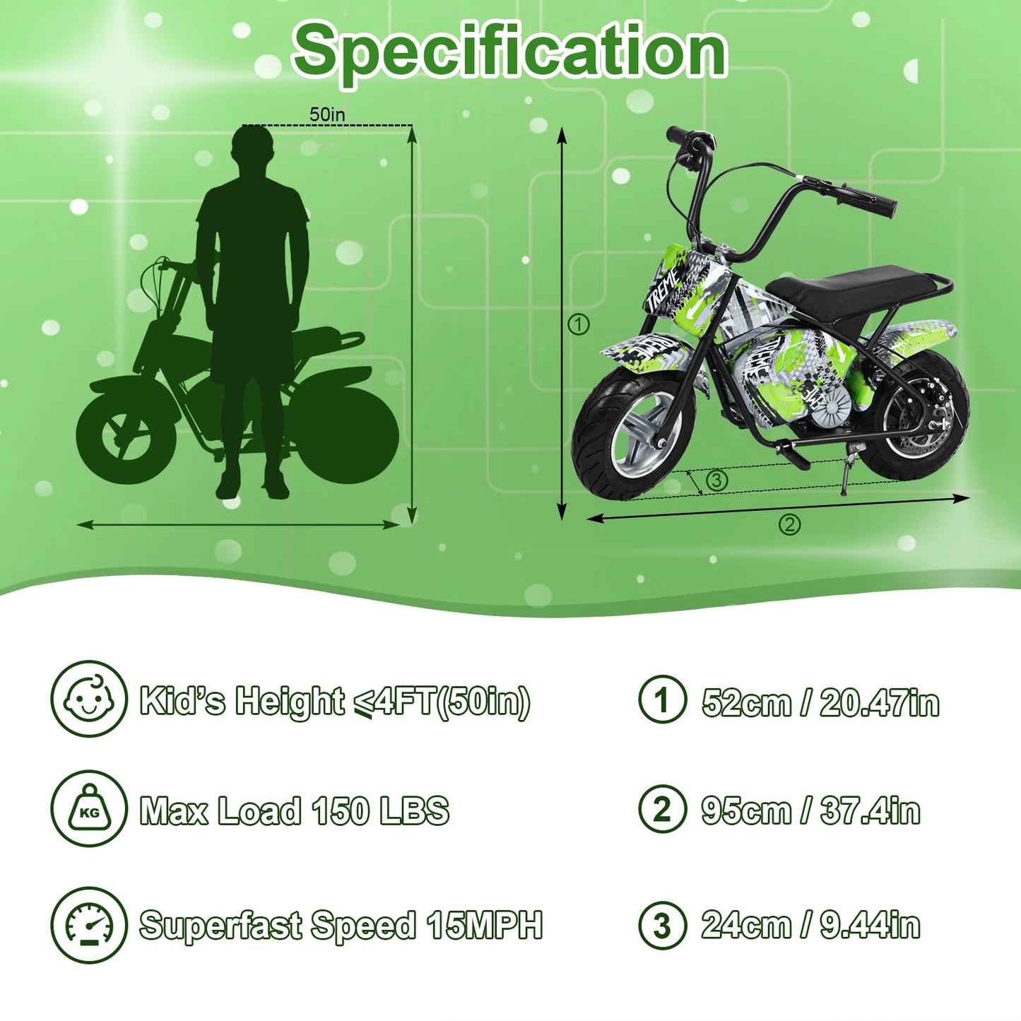 Electric Dirtbike, 24V Kids Electric Motorcycle, 250W Powerful Off-Road Bike Motocross,  with 13.67MPH Fast Speed