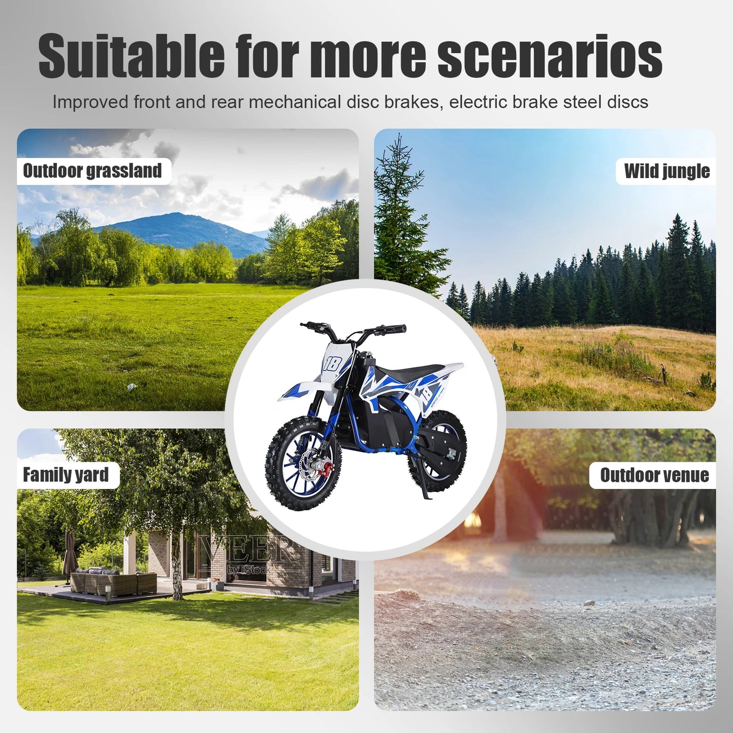 36V Electric Dirt Bike, 350W Kids Dirt Bike Electric, Kids Motorcycle Off Road with Mechanical Disc Brakes, Speeds Up to 25 KM/H