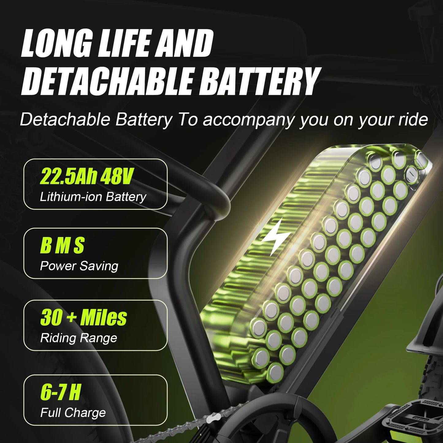 Electric Bike for Adults – 1200W Peak Motor, 32+ MPH Off-Road Ebike, 4.0" Fat Tires, Removable Fast-Charging Battery, 7-Speed E-