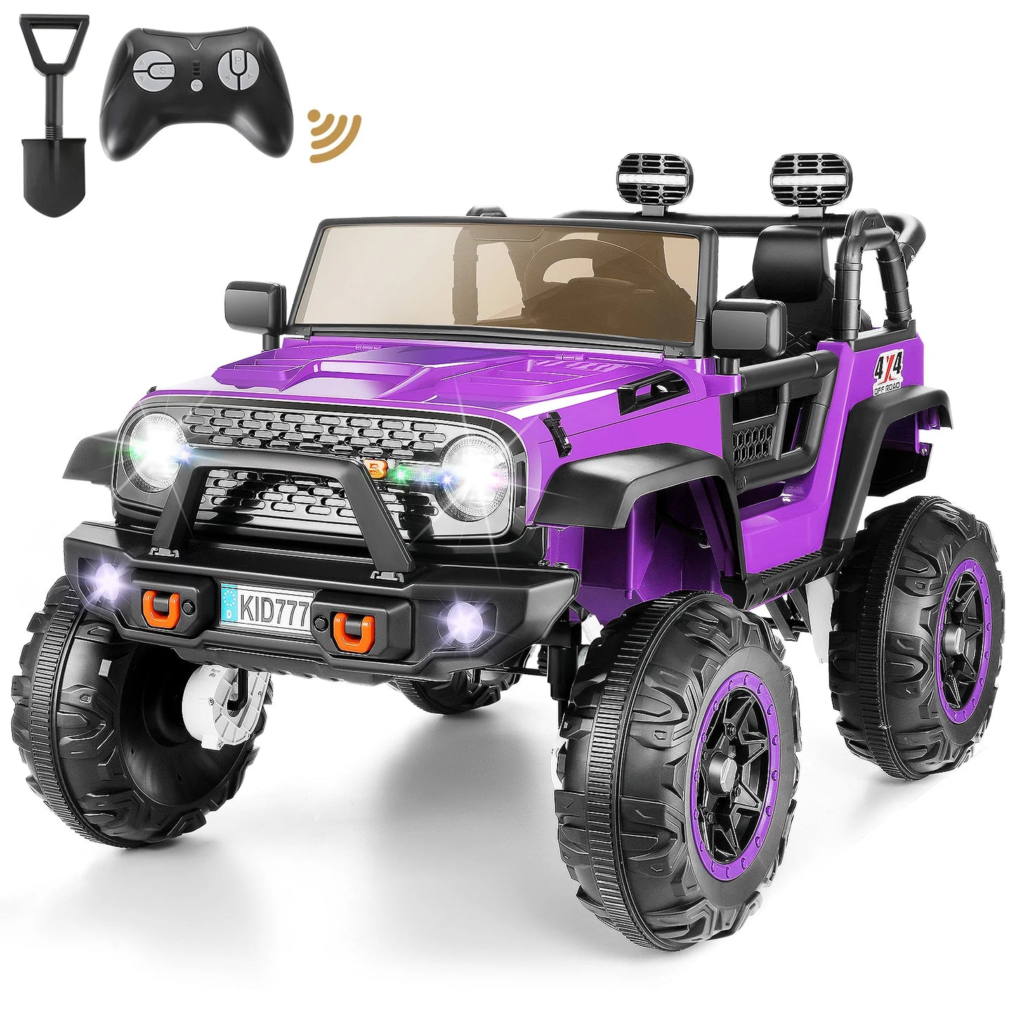 24V 2-Seater Kids Ride on Truck Electric Car 4WD/2WD Switchable 7AH Battery Powered Ride on Toy w/ 4x100W Motor, 3 Speeds,