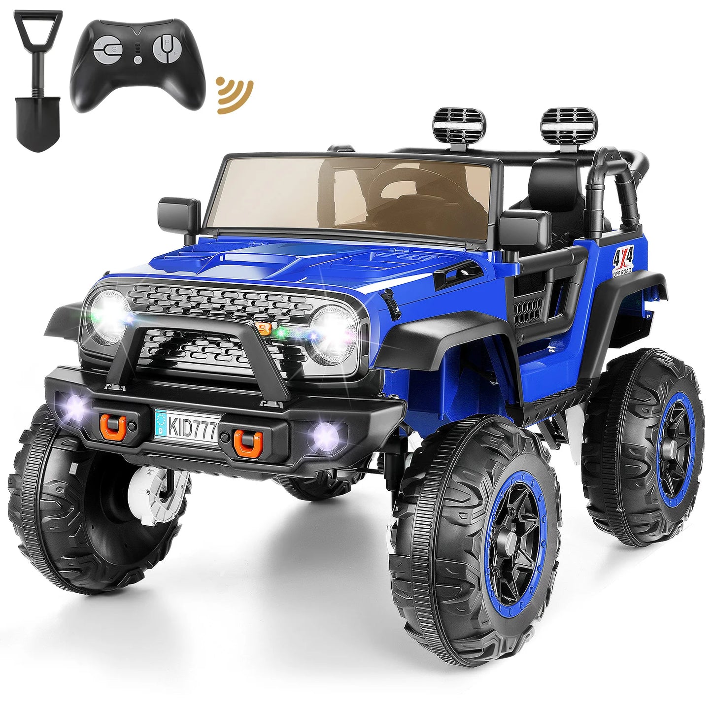 24V 2-Seater Kids Ride on Truck Electric Car 4WD/2WD Switchable 7AH Battery Powered Ride on Toy w/ 4x100W Motor, 3 Speeds,