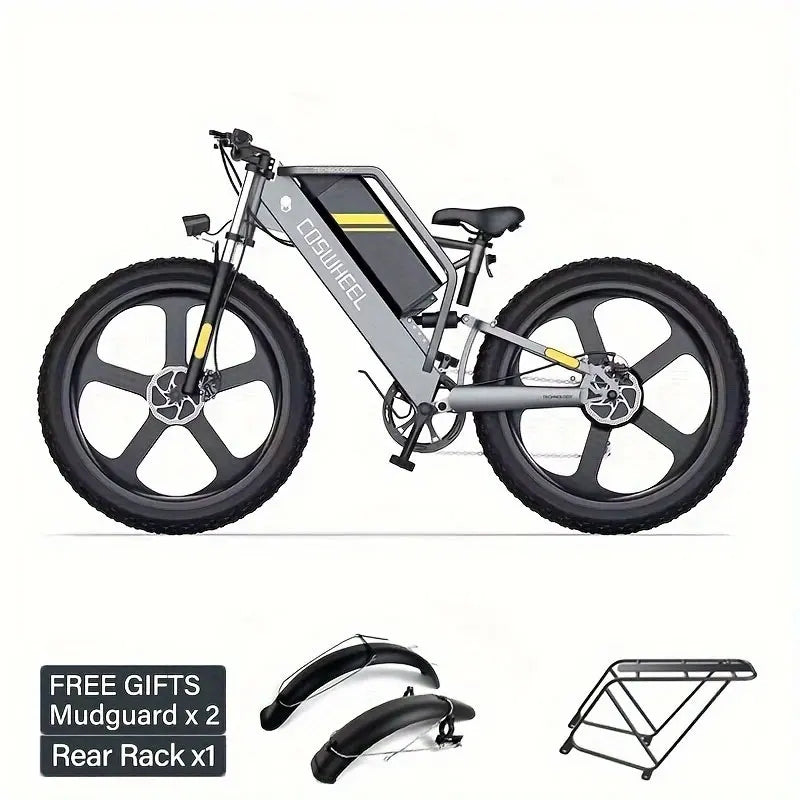 COSWHEEL Electric Bike for adult 1500W 26Inch Electric Off Road Mountain Bike Fat tires 48V 25AH hydraulic brake ebike bicycle