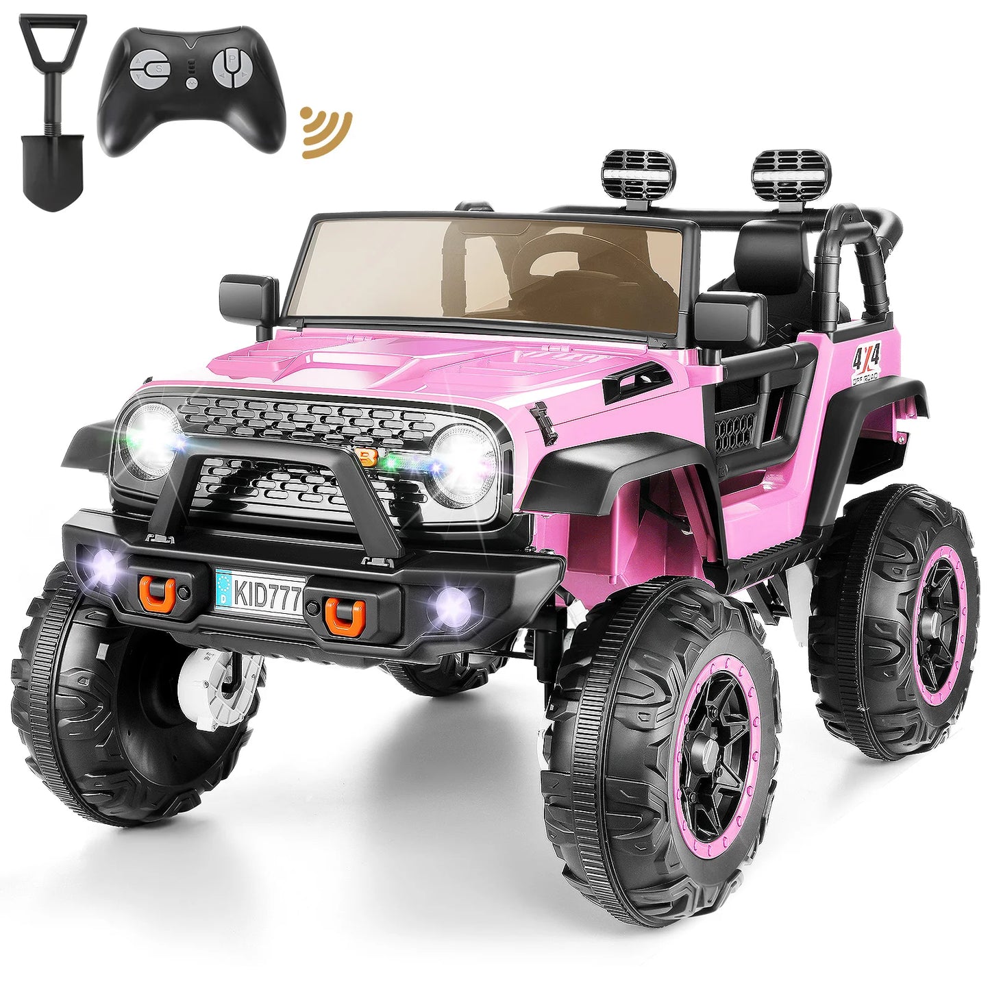 24V 2-Seater Kids Ride on Truck Electric Car 4WD/2WD Switchable 7AH Battery Powered Ride on Toy w/ 4x100W Motor, 3 Speeds,