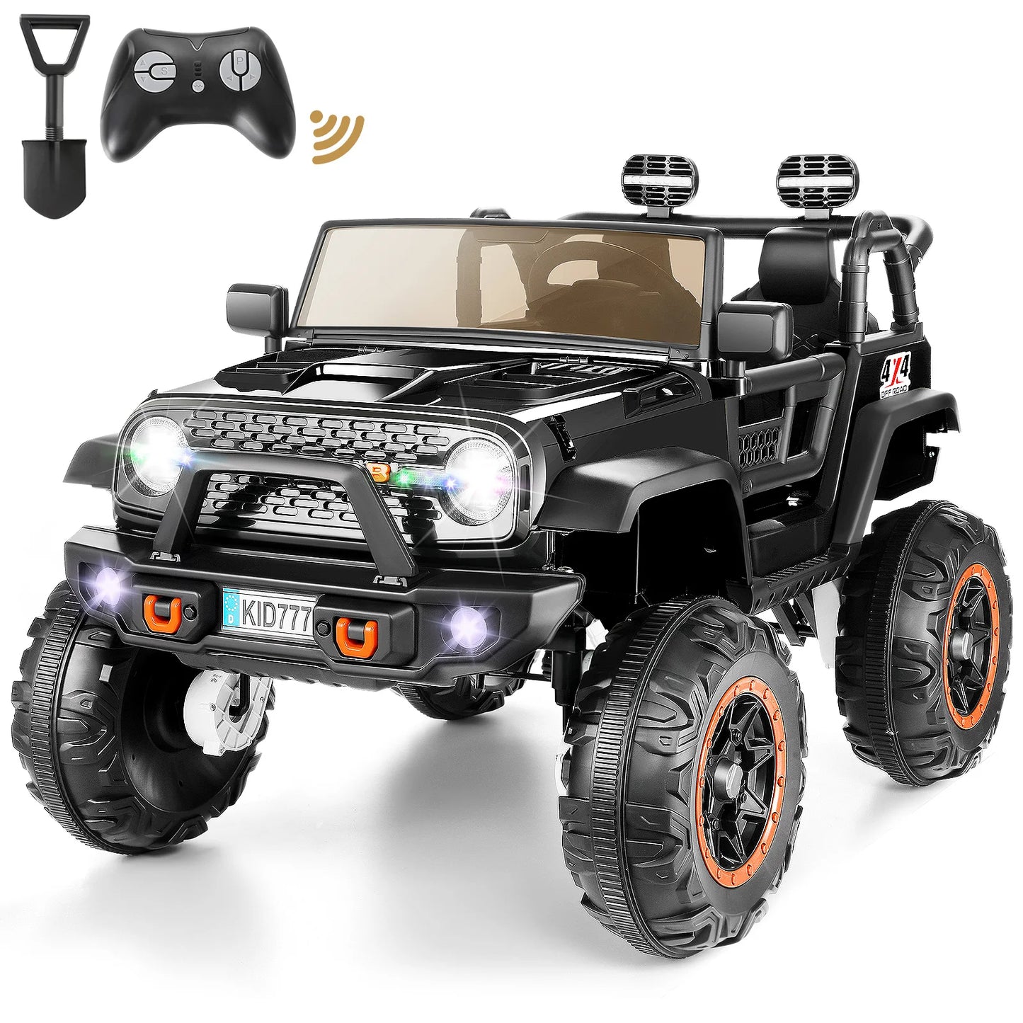 24V 2-Seater Kids Ride on Truck Electric Car 4WD/2WD Switchable 7AH Battery Powered Ride on Toy w/ 4x100W Motor, 3 Speeds,