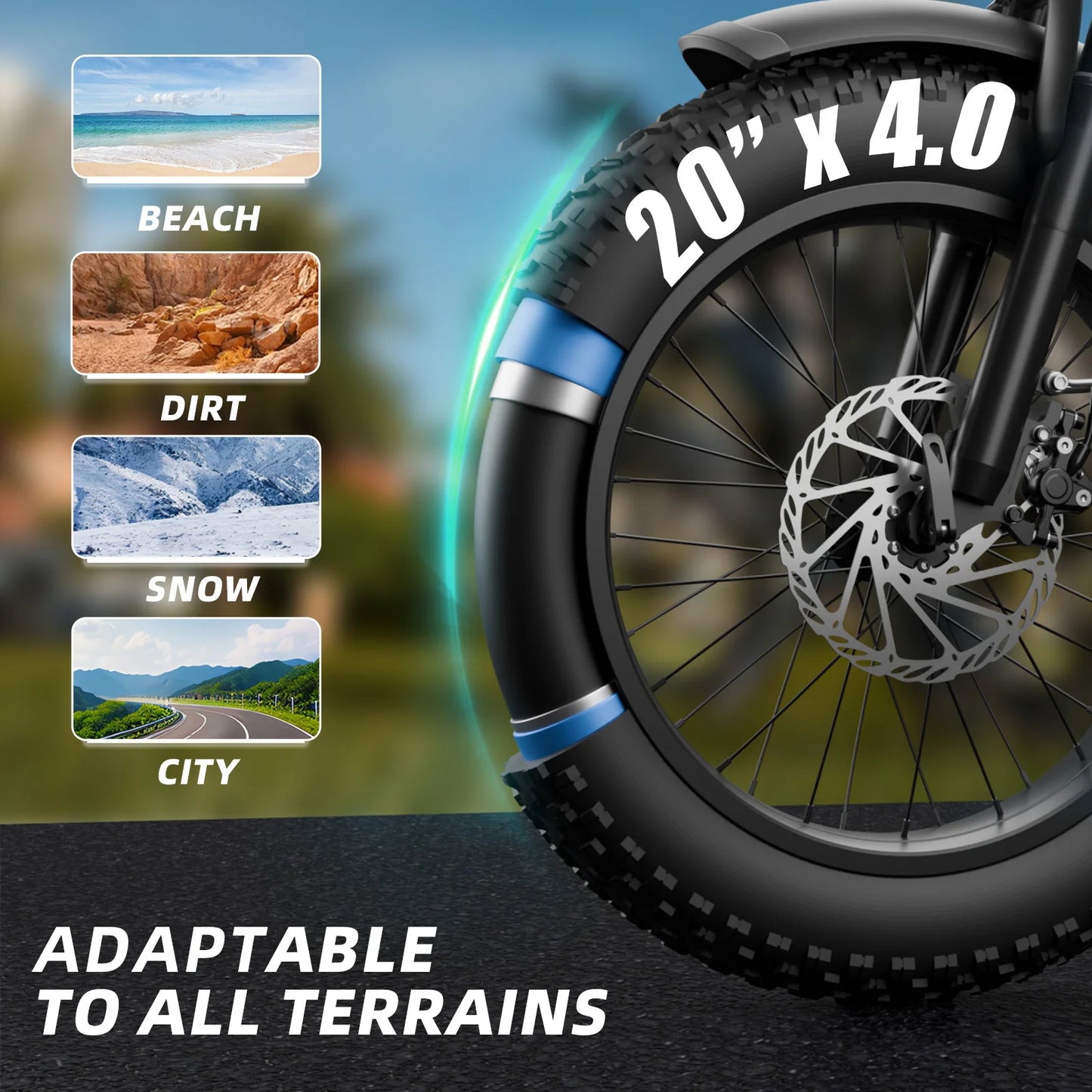 Electric Bike for Adults – 1200W Peak Motor, 32+ MPH Off-Road Ebike, 4.0" Fat Tires, Removable Fast-Charging Battery, 7-Speed E-