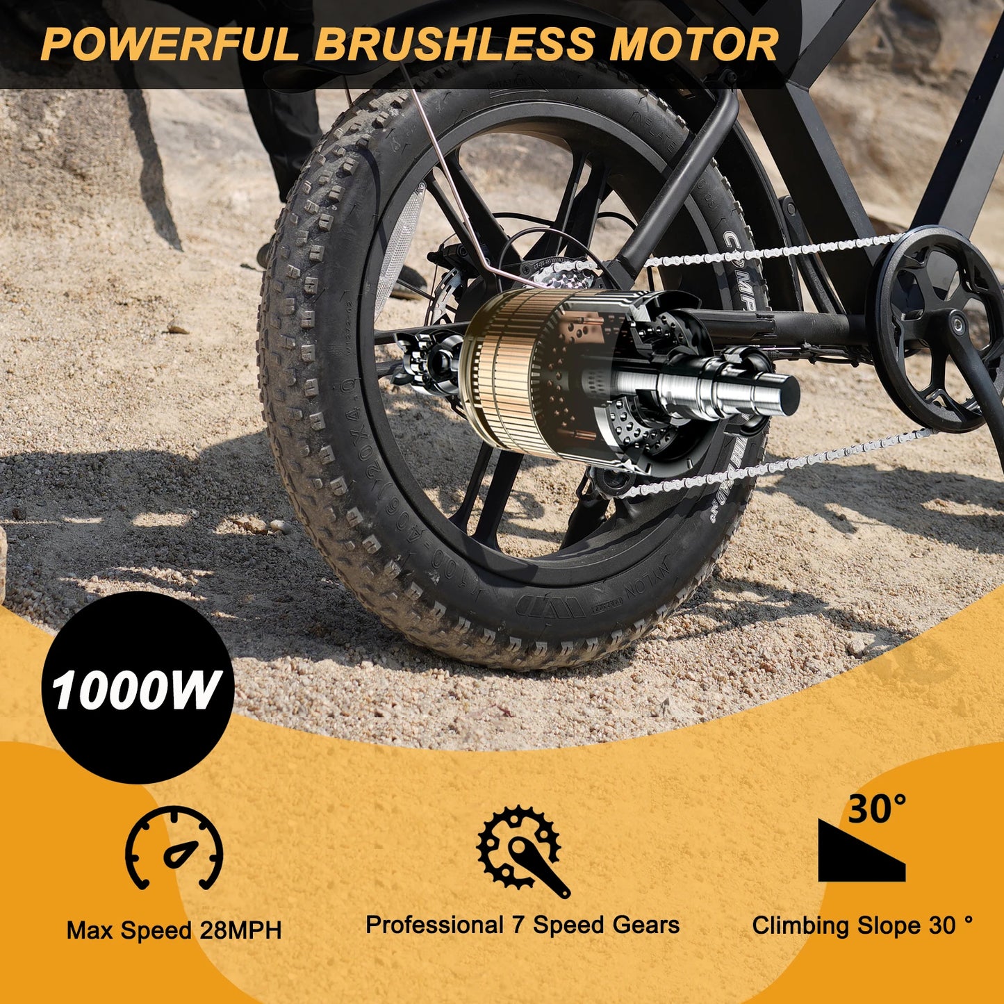 Movcan, V30, Adult Electric Bike, 20MPH 40 Miles, 750W Brushless Motor, Removable Battery 48V 15.6AH, Commuter Electric Bike