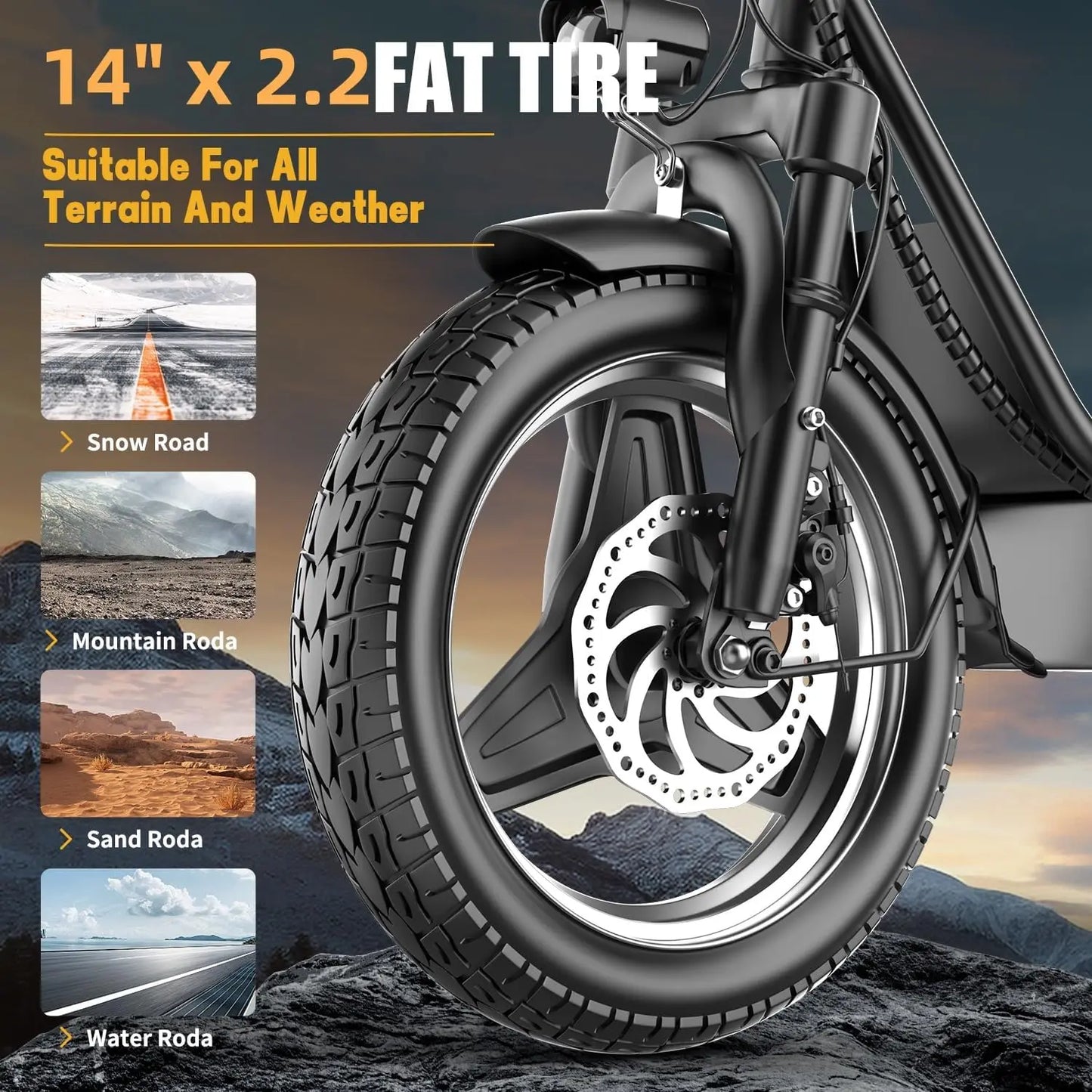 Folding electric scooter with trunk, 500W motor (peak 650W), 48V15AH, 20MPH, 30 mile long range, suitable for commuting travel