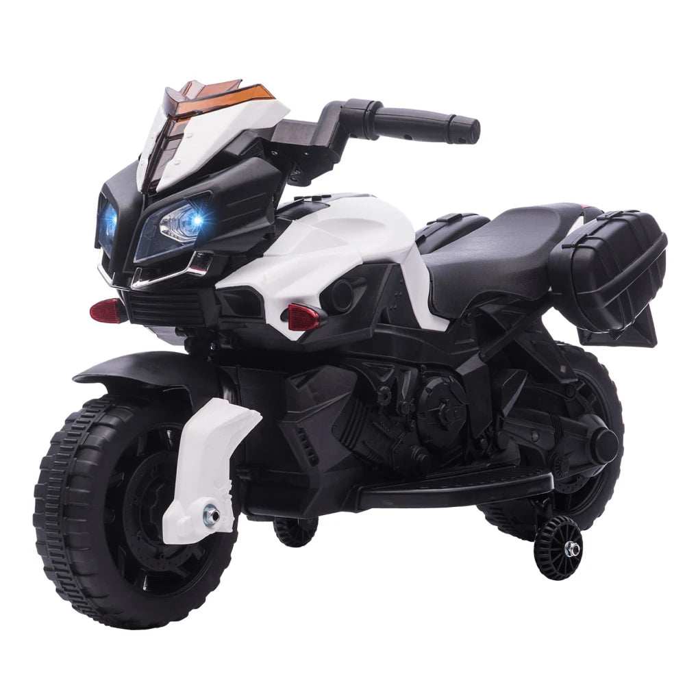 Aosom 6V Electric Motorcycle for Kids, Dirt Bike, Battery-Powered Ride-On Toy Off-Road Street Bike with Pedal, Headlights, and T