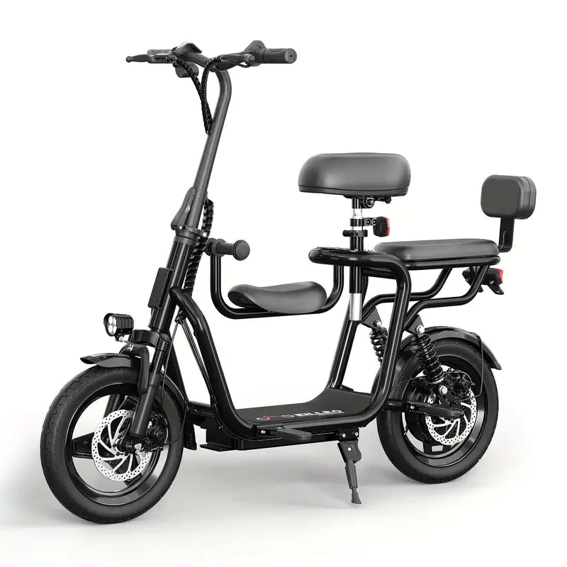 Electric Bike With Seats For Adults Power 500W Motor, E Bike With 14" Pneumatic Tire And 20 Miles Range&17.5Mph Electric Bicycle