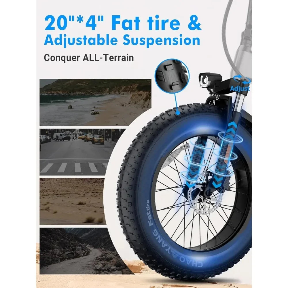 Folding Electric Bike for Adults,Fat Tire Foldable Ebike,1200W Peak Motor,28MPH 60 Miles,w/ NFC/Anti-Theft/Hydraulic Brakes/APP