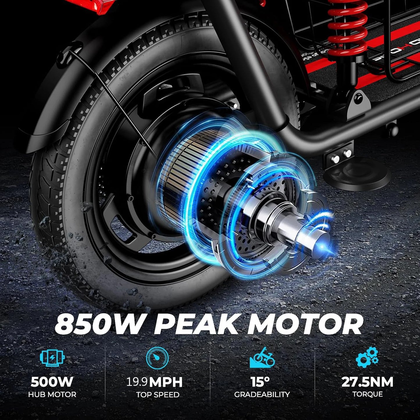 500w48v adult electric scooter, equipped with 14 inch tires  can travel 25 miles 20 MPH dual brakes, city commuting  shopping ba