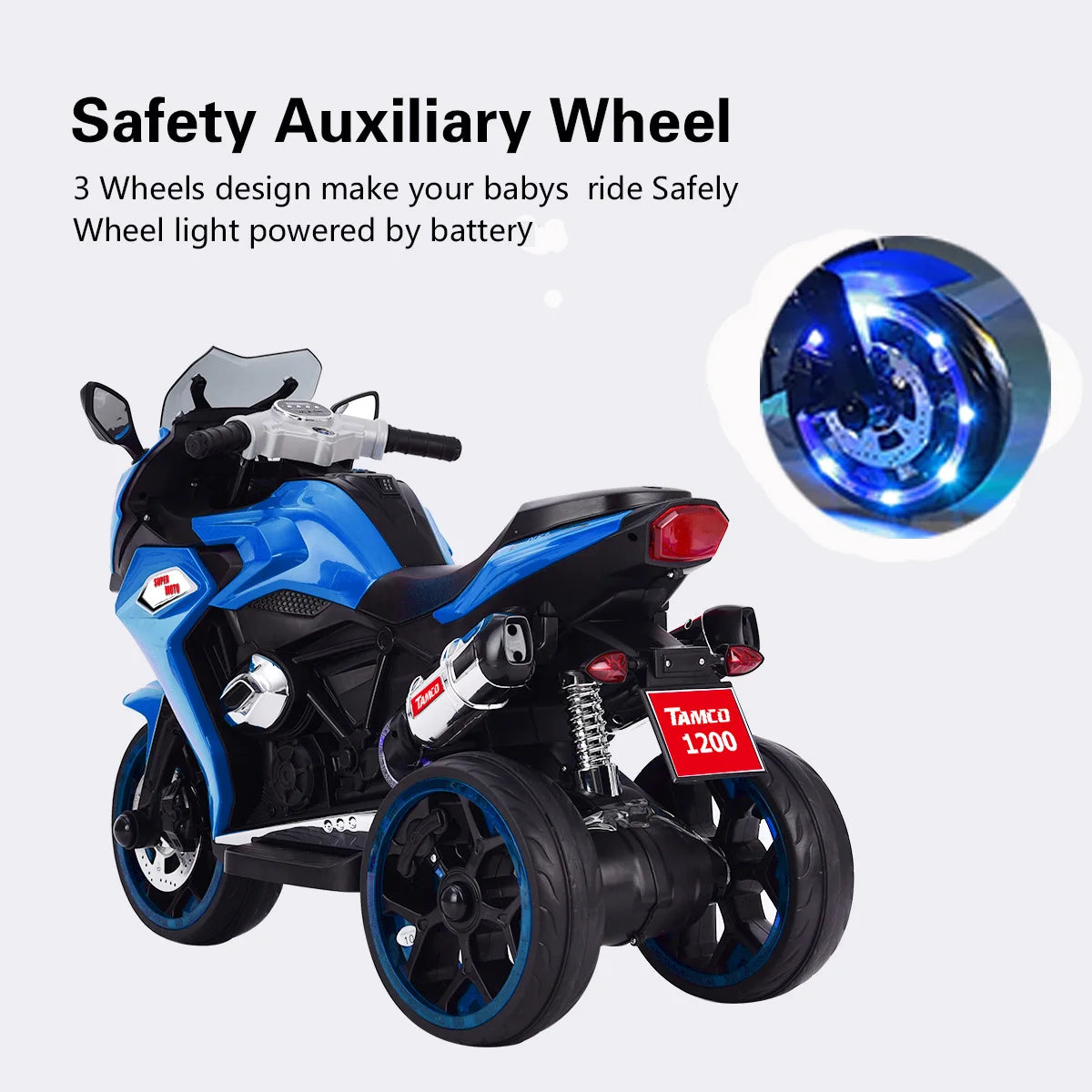 12V Kids Electric motorcycle ,ride on motorcycle,Three lighting wheels Kids electric toys Boys Girls Motorcycle, Children Batter