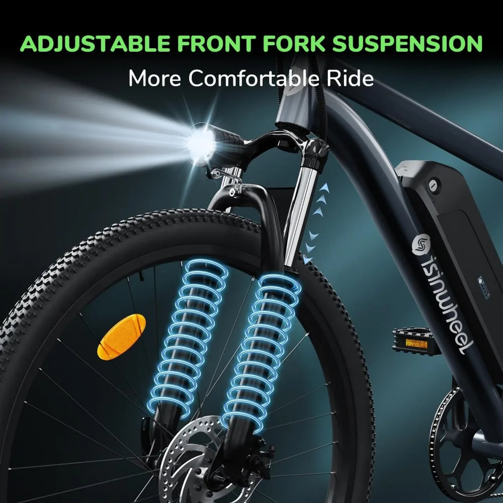 26 inch commuting electric mountain bike 20MPH with a maximum range of 55+miles, detachable battery, professional 35 speed, 500W