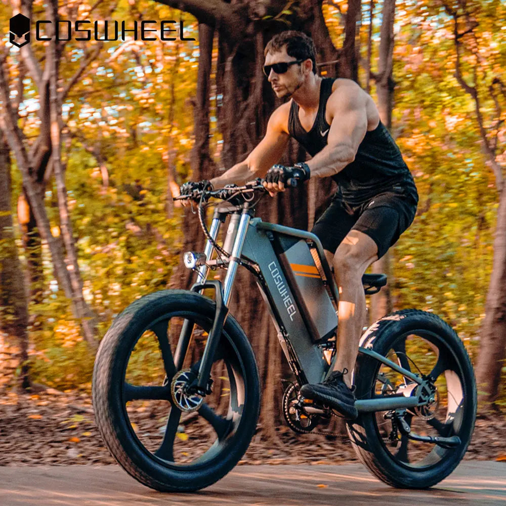 COSWHEEL Electric Bike for adult 1500W 26Inch Electric Off Road Mountain Bike Fat tires 48V 25AH hydraulic brake ebike bicycle