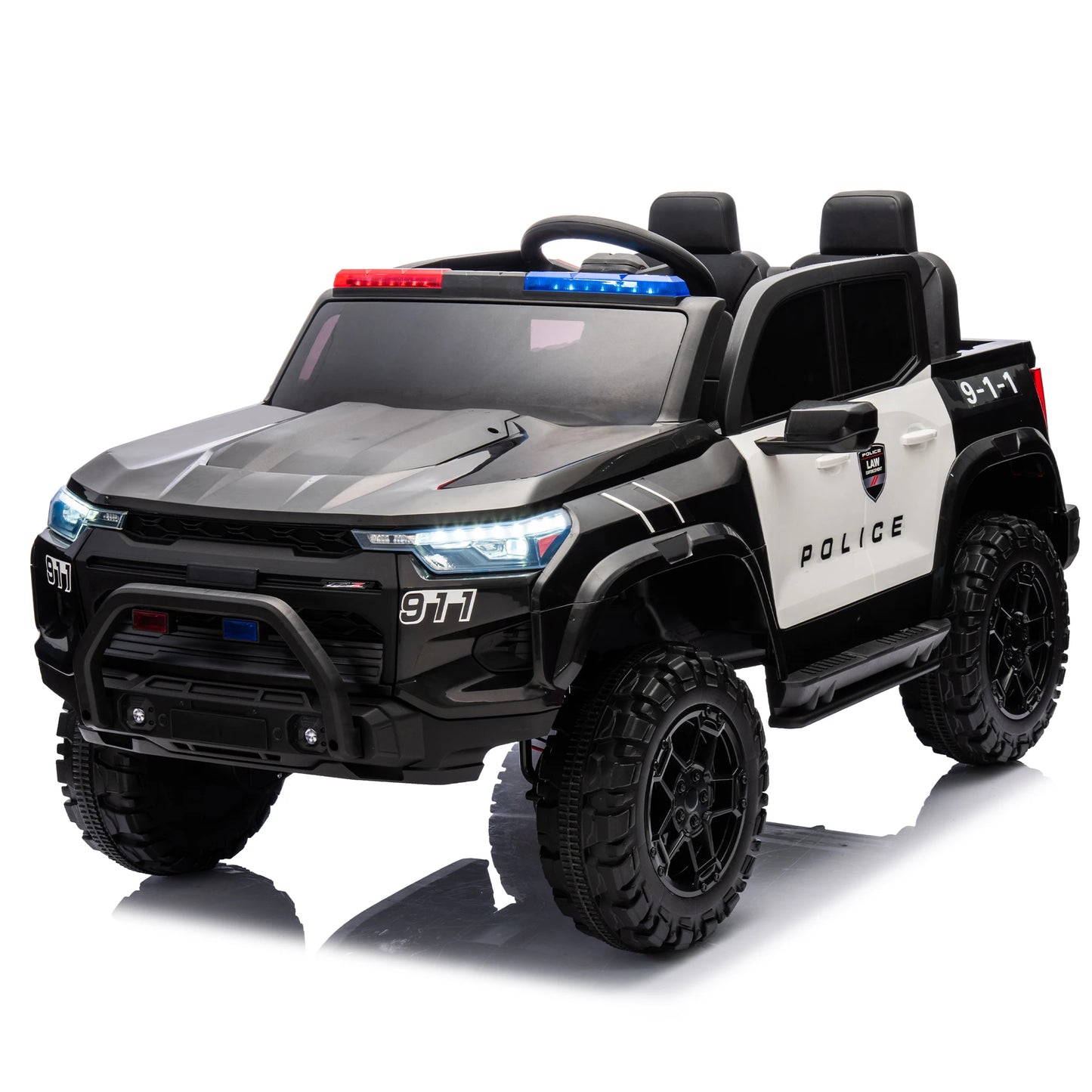 24V10A Two-seater Kids Ride On Electric Pickup, kids ride on toy W/parents remote control,4WD 800W motors,Two Safety belts