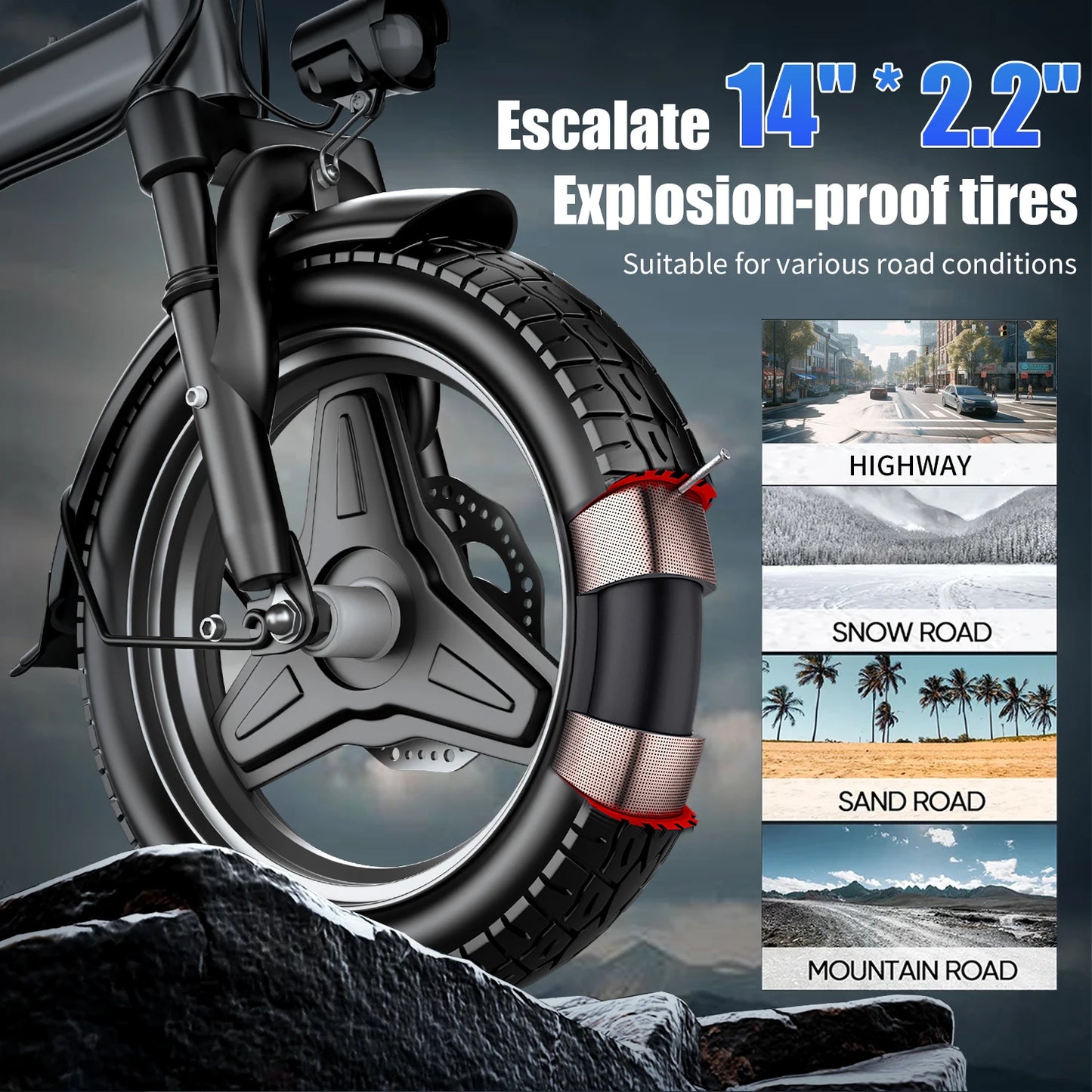 Electric Bike for Adults, 48V 15AH Removable Battery,20MPH 35Miles 500W Brushless Motor Commuting Ebikes for Women Men