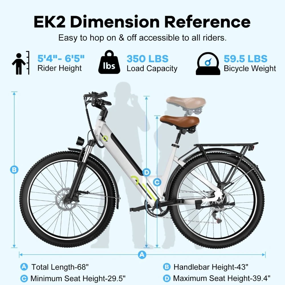 Electric Bike,up 80 Miles Removable Battery Ebike, 26" Electric E Bike with 7-Speed,Adult Electric Bicycles