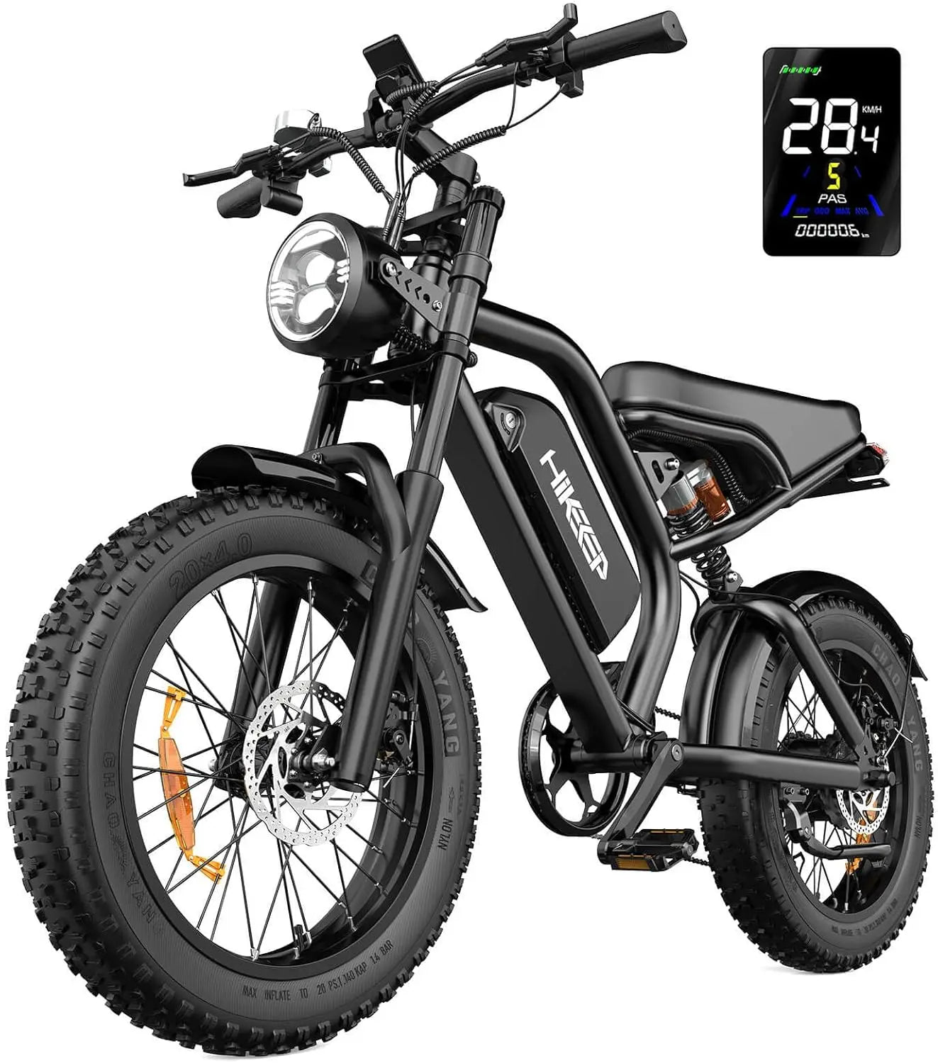 Electric Bike,20”x 4”Fat Tire，Peak 1500W Motor,7 Speed Electric Motorcycle Bicycle, 48V15AH/13AH Battery 3 Riding Modes Up to