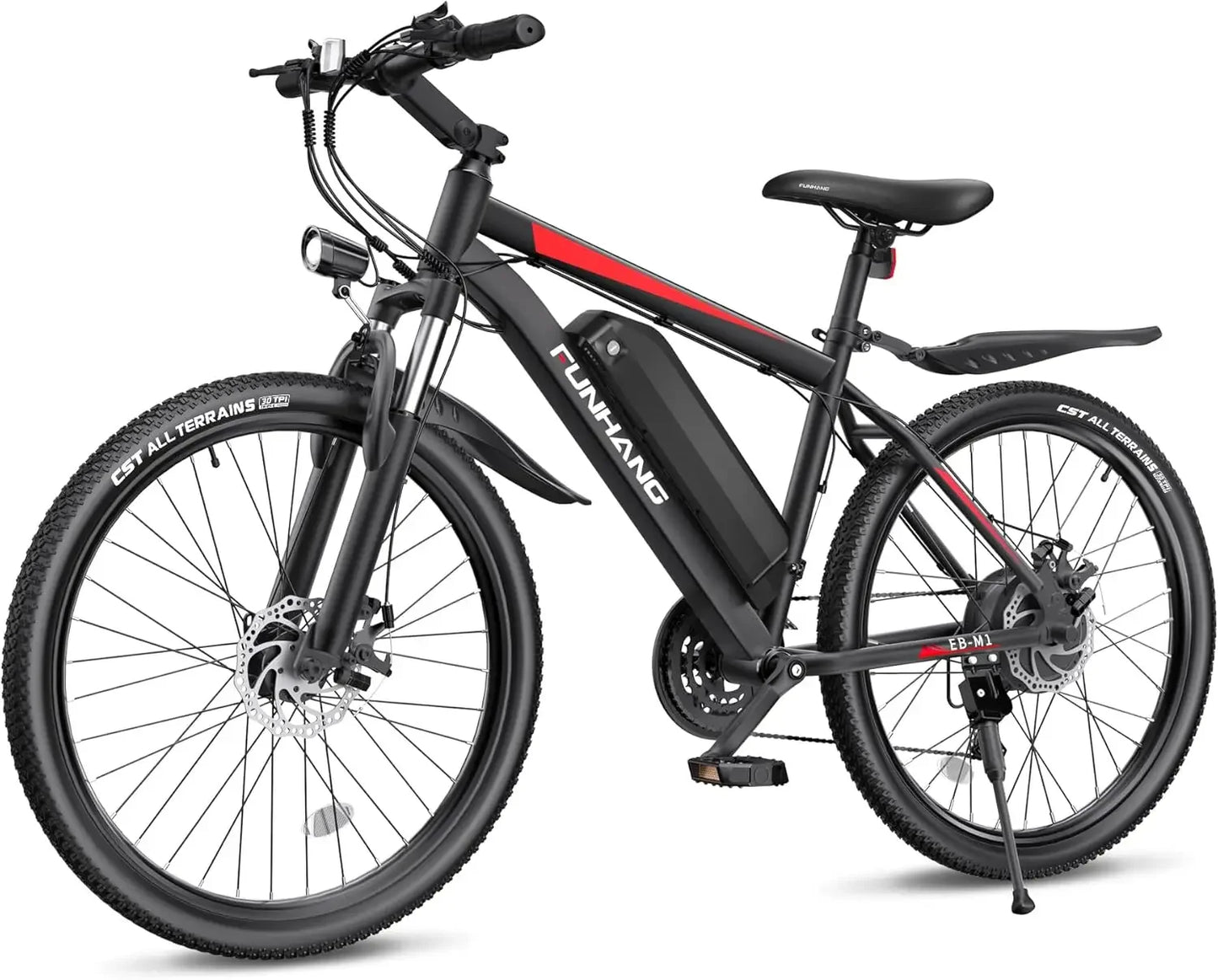 26'' 1000W Peak Ebike,Electric Bike for Adults, Up to 50 Miles 21.7MPH Electric Mountain Bike with 48V 374.4WH Removable Battery