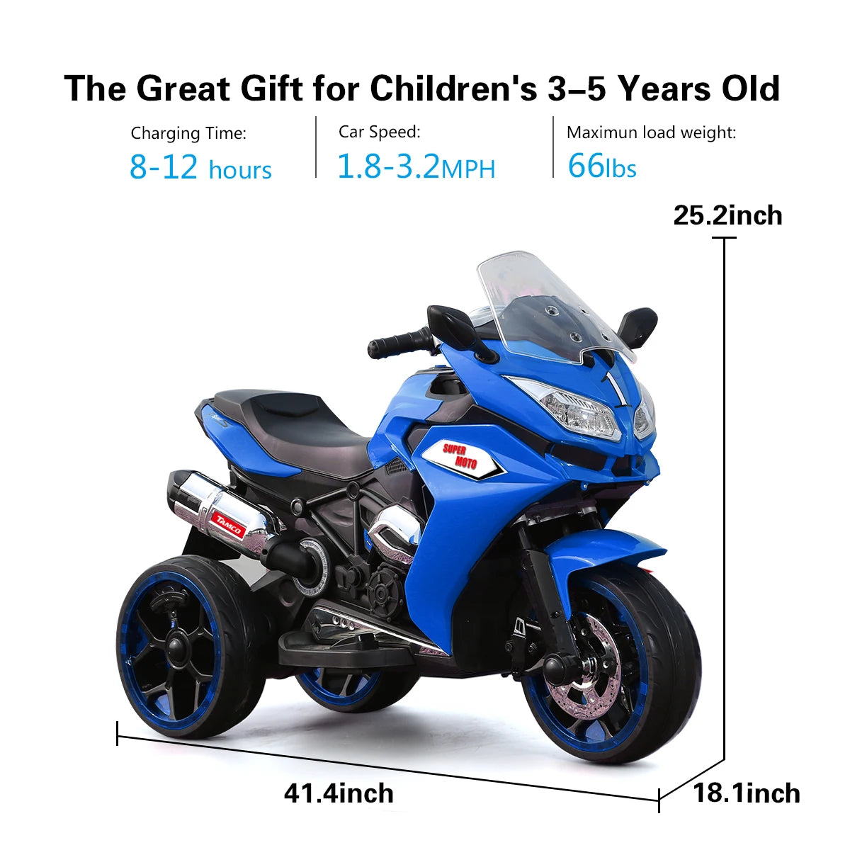 12V Kids Electric motorcycle ,ride on motorcycle,Three lighting wheels Kids electric toys Boys Girls Motorcycle, Children Batter