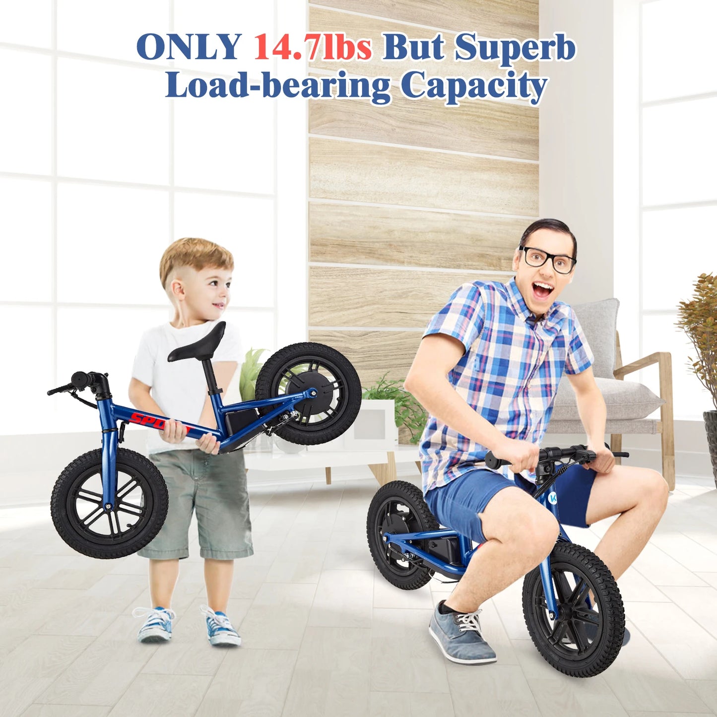 Electric Bike For Kids Ages 3-5, 12 inch Electric Balance Bike With 2 Speed, 24V 100W Adjustable Seat E Bike For Boys Girls