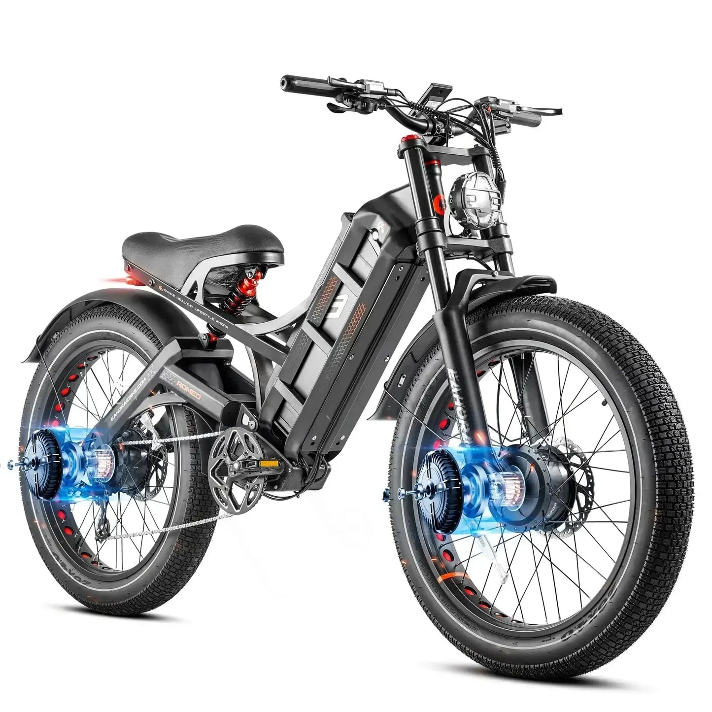 Electric bicycle Romeo P2 3000W Powerful dual motor 52V 60AH lithium battery luxury ebike adult Mountain Off road Electric Bike