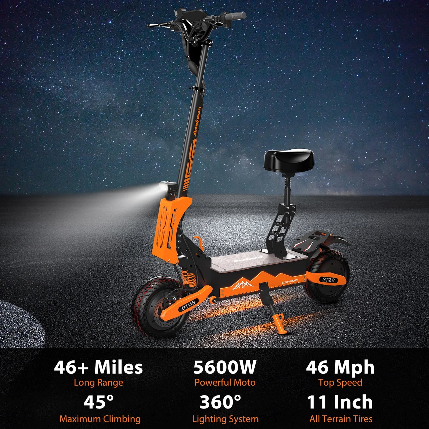 Electric Scooter For Adults 5600W Dual Motor 60V27AH Folding E-Scooter With Adjustable Seat 50MPH 11'' Off-Road Tires Escooter