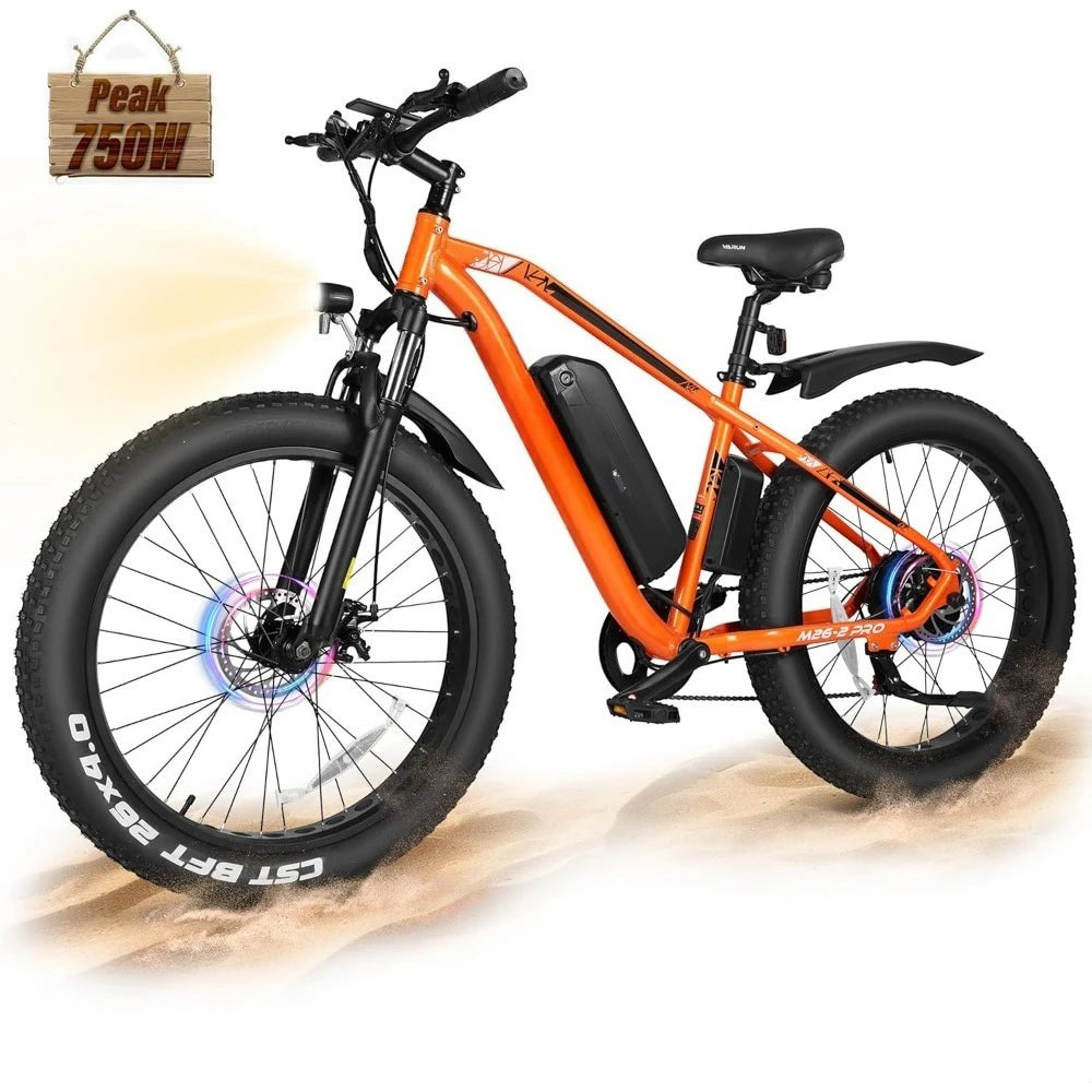 Electric Bicycle,25MPH 60+ Miles with 48V 13AH Removable Battery Features 7-Speed, Lockable Suspension