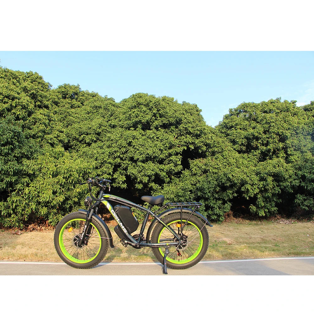3000W Peak Dual Motor Ebike 60V 25AH Battery Electric Bike for Adults AWD 21-Speed 37MPH Mountain Snow E-Bike 24" x 4.0 Fat Tire