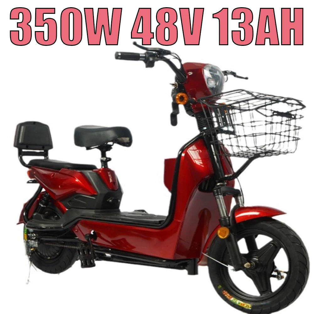 Electric Motorcycle 350W48V12AH Travel 2-wheeler With Back Seat Electric Vehicle LED Electric Scooter Adult City Commuting Small