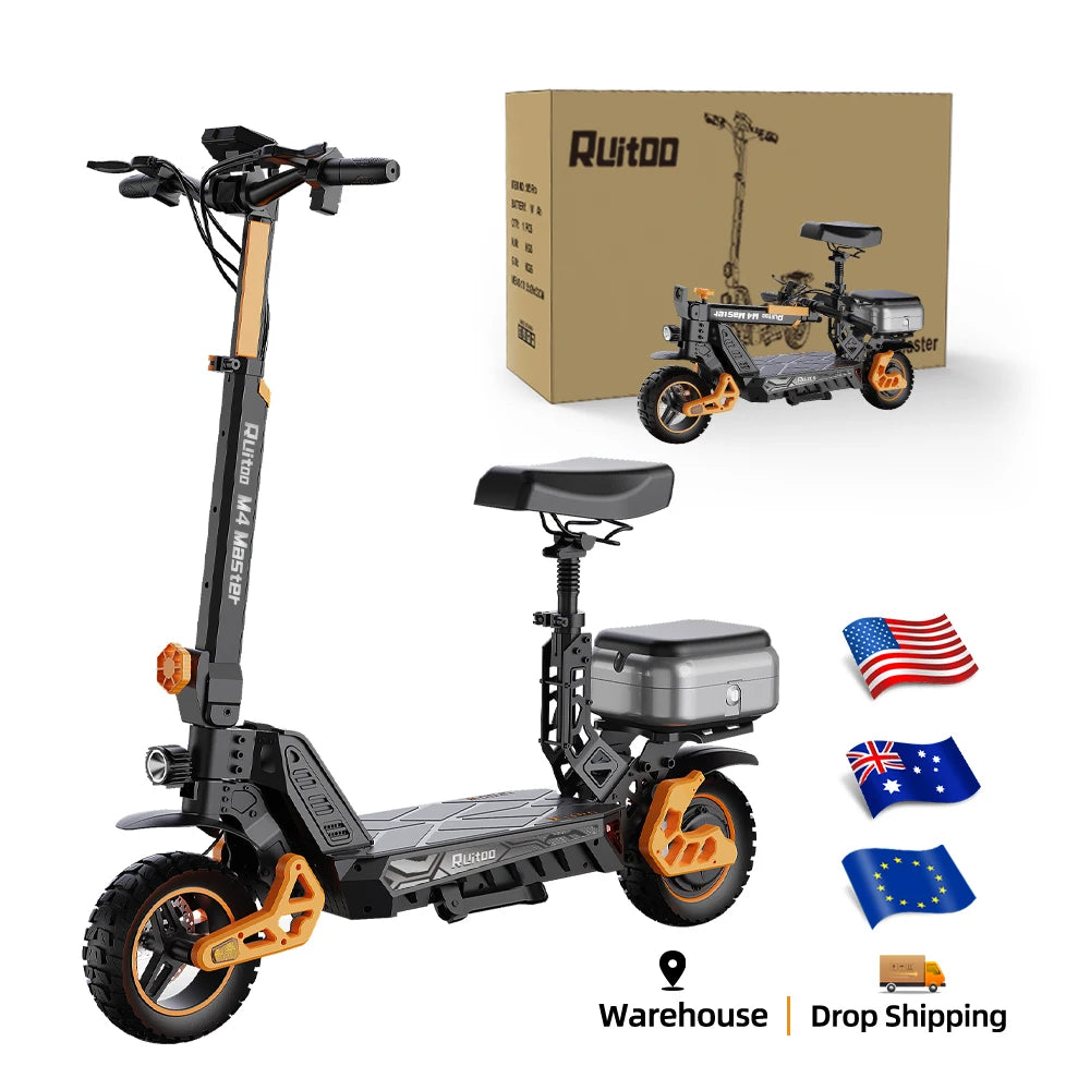 Ruitoo M4Master 1600W 50V20.8AH High Speed Electric Scooter Can Be Easily Folded To Carry Adult Riding