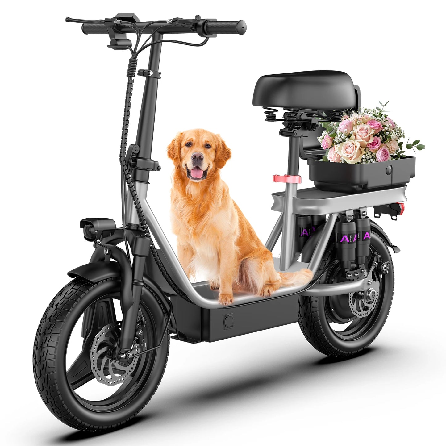 Electric Scooter for Adults, 700W Peak Motor, 48V 15Ah Battery,300lbs Max Load,Foldable Commuting Scooter with Adjustable Seat