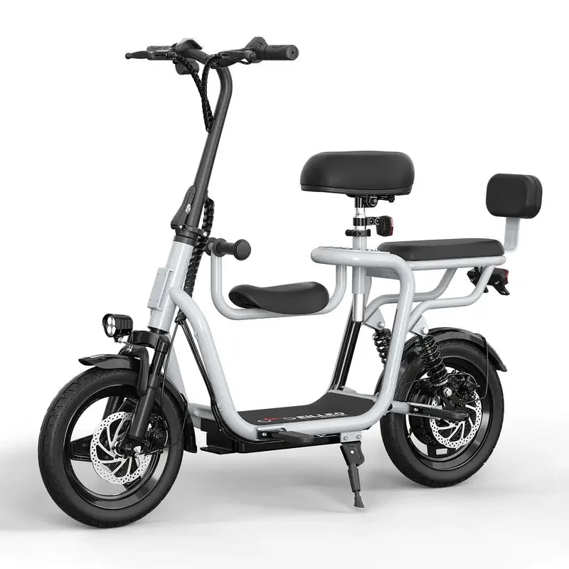 Electric Bike With Seats For Adults Power 500W Motor, E Bike With 14" Pneumatic Tire And 20 Miles Range&17.5Mph Electric Bicycle