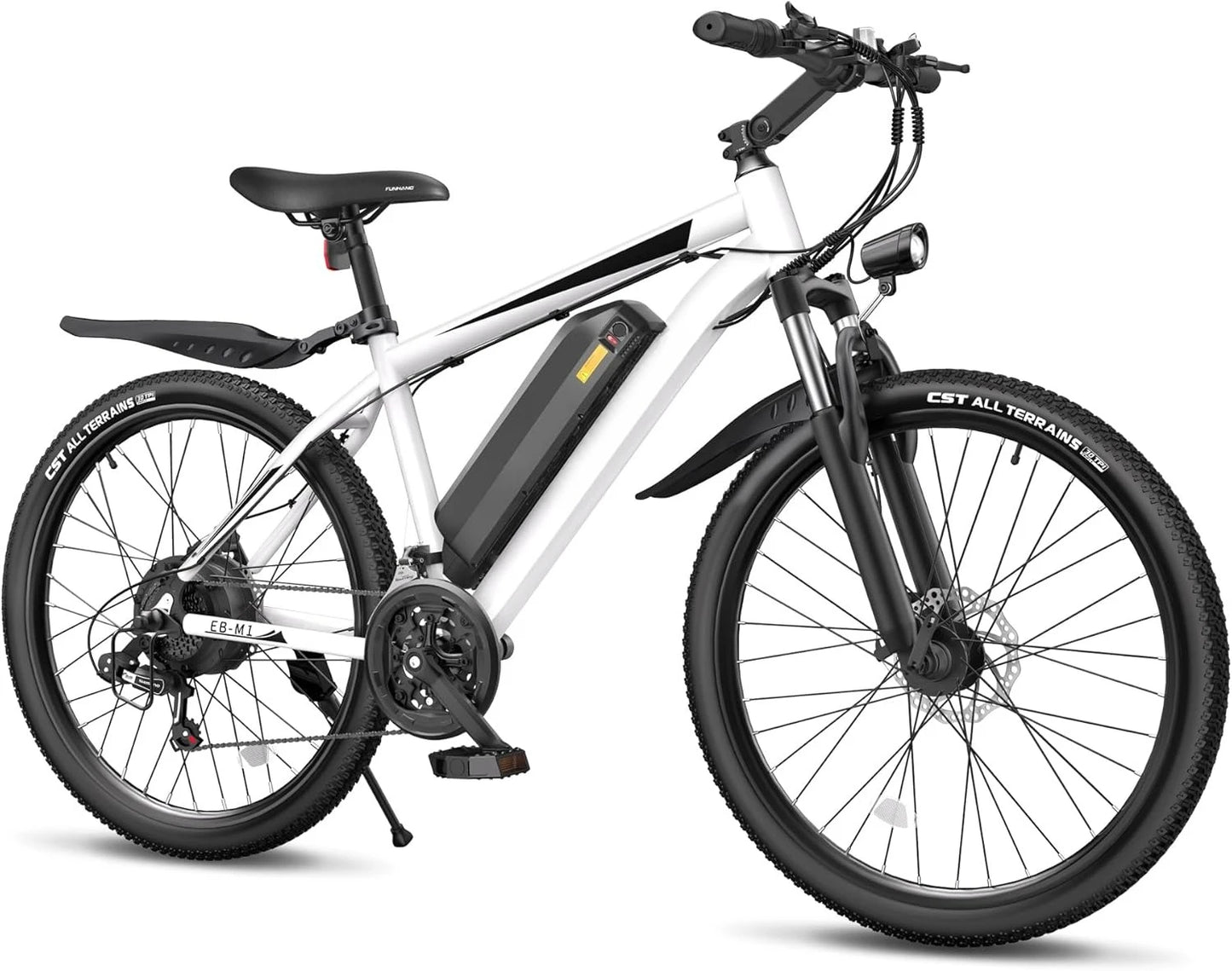 Electric Bike,50Miles 21.7MPH,48V 374.4WH Battery, Commuter E Bike with Adjustable Stem, Fenders, 21 Speed