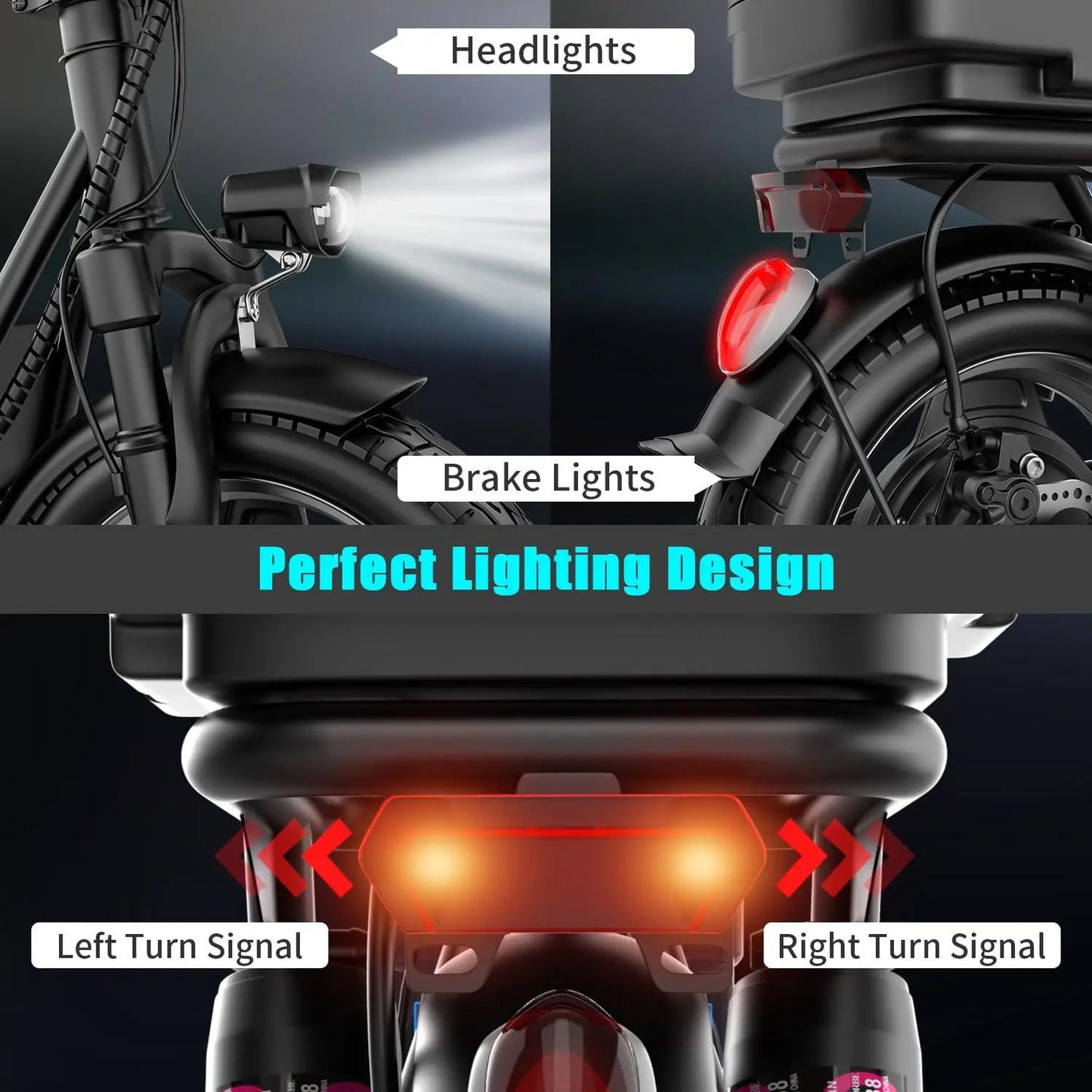 Folding electric scooter with trunk, 500W motor (peak 650W), 48V15AH, 20MPH, 30 mile long range, suitable for commuting travel