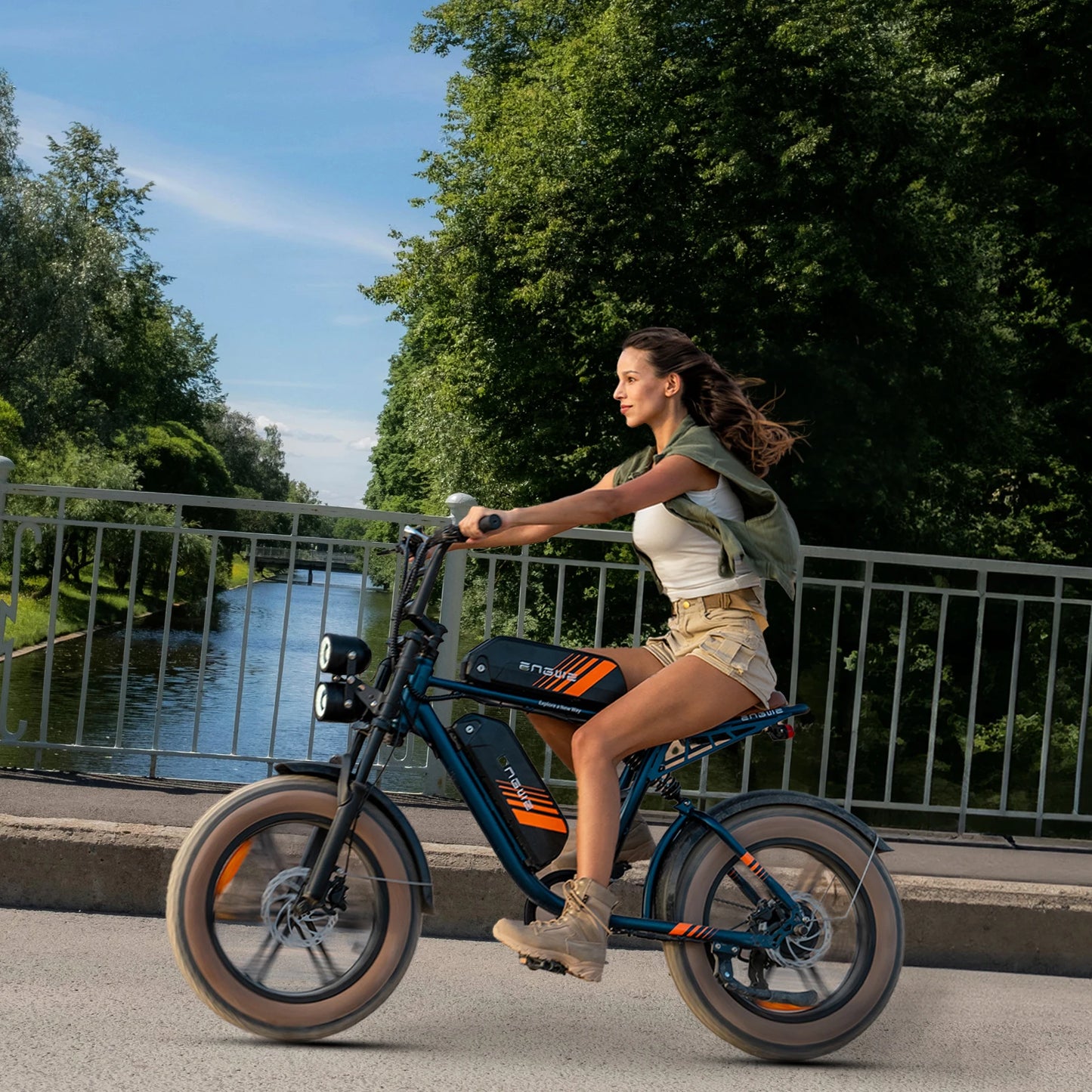 Engwe M20 2.0 All-terrian Electric bike Dual battery Full Suspension Trail Mountain Bicycle Ebike 750Watt Motorbike Fast