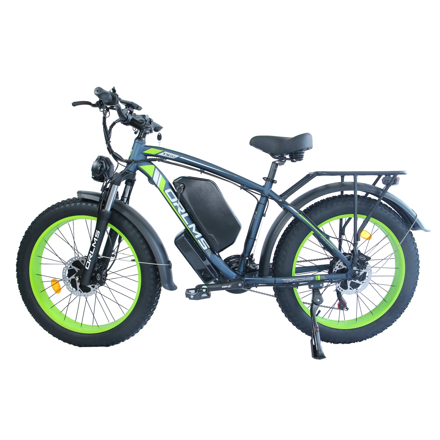3000W Peak Dual Motor Ebike 60V 25AH Battery Electric Bike for Adults AWD 21-Speed 37MPH Mountain Snow E-Bike 24" x 4.0 Fat Tire