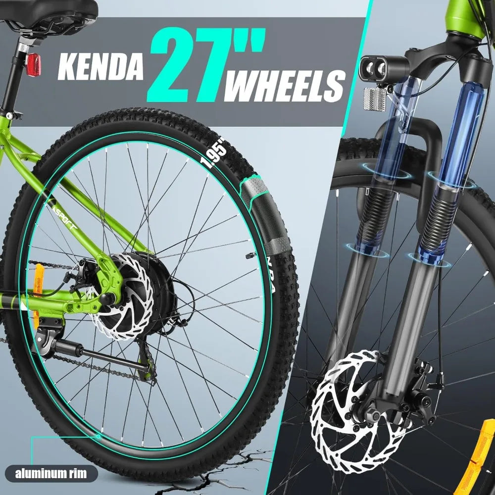 Electric Bike for Adults, 350W/500W Ebike[Peak 500W/750W], 374WH/499WH Battery, Up to 55 Miles, 26/27.5" Electric Mountain Bike