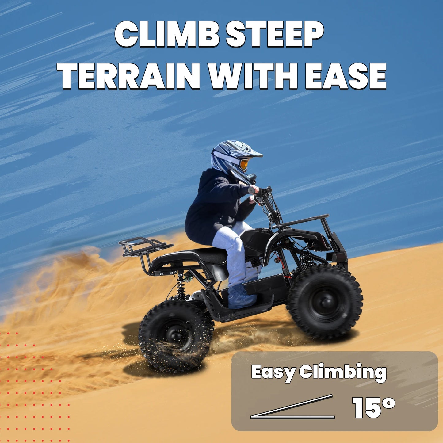 36V Electric ATV Dirt Quad Electric Four-Wheeled ATV with 500W Brushless Powerful Motor Off-Road Vehicle Electric Kids ATV Ride