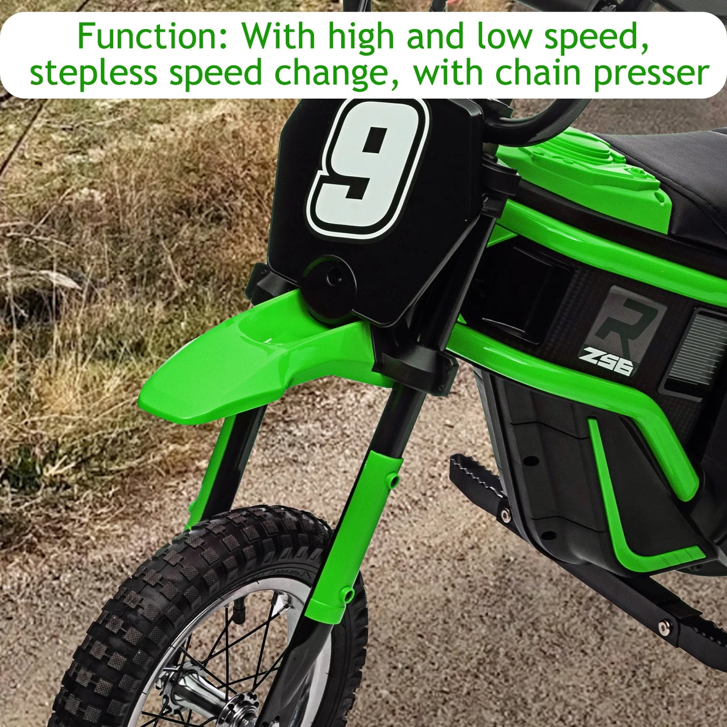 24V Kids Electric Dirt Bike 350W High-Torque Motorcycle For Ages 8-14,Up To 14.29 Mph,2-Speed Modes,Rear-Wheel Drive