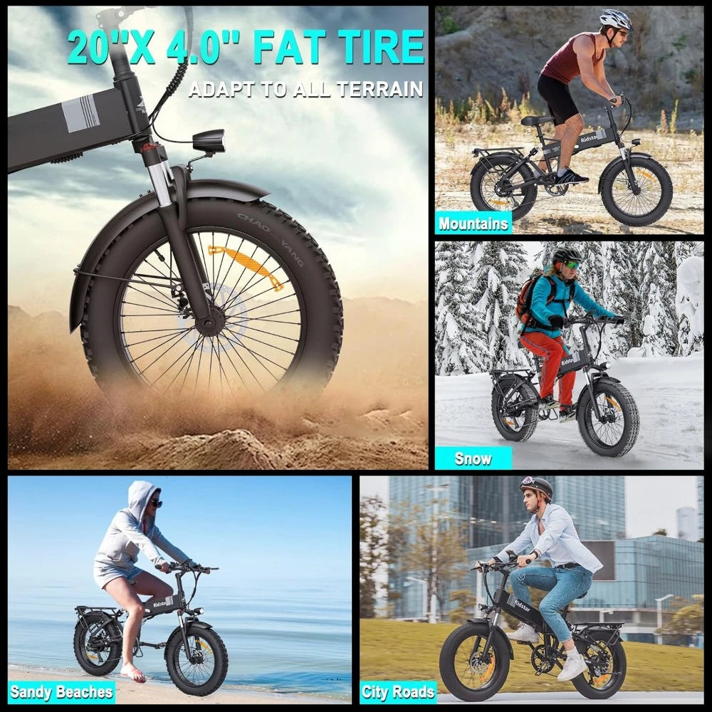 Folding Electric Bike for Adults, 1500W 30MPH, 50 Miles/70 Miles, 48V 15Ah Battery, Fat Tire City Commuter EBike