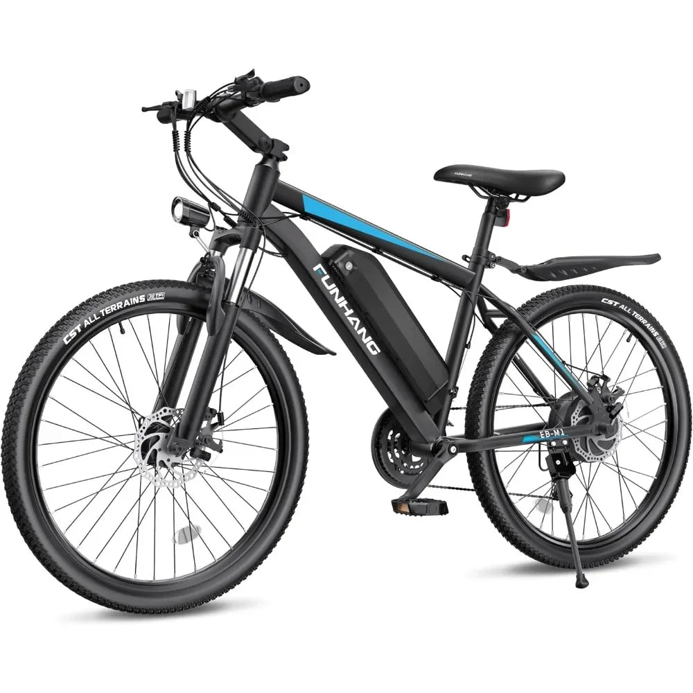 26'' 1000W Peak Ebike,Electric Bike for Adults, Up to 50 Miles 21.7MPH Electric Mountain Bike with 48V 374.4WH Removable Battery